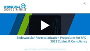 2022 Endovascular Revascularization Procedures for PAD