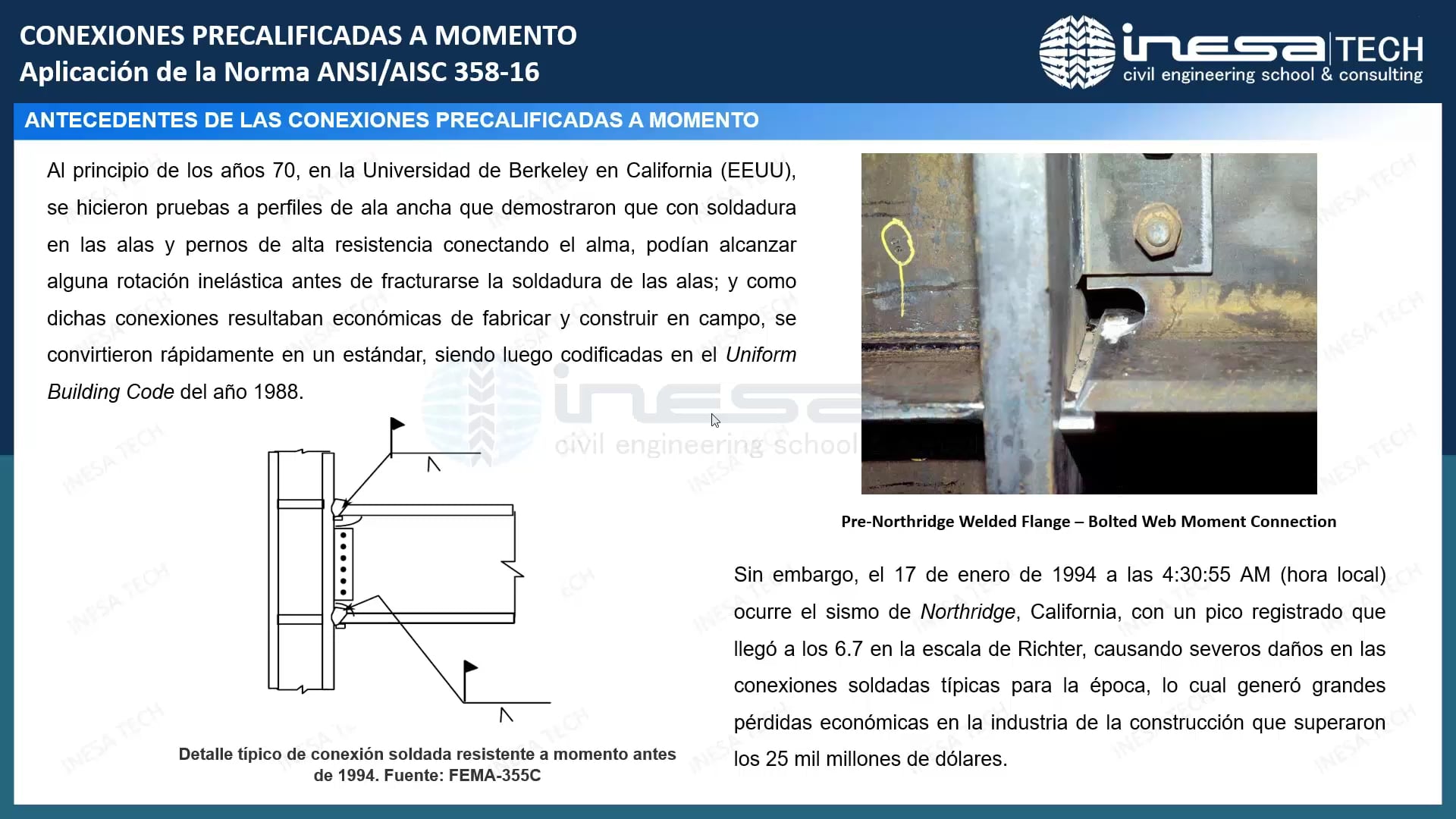 Webinar Diseño de Conexiones Precalificadas a Momento aplicando ANSI