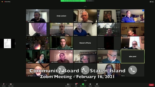 Community Board 2 - February 16, 2021