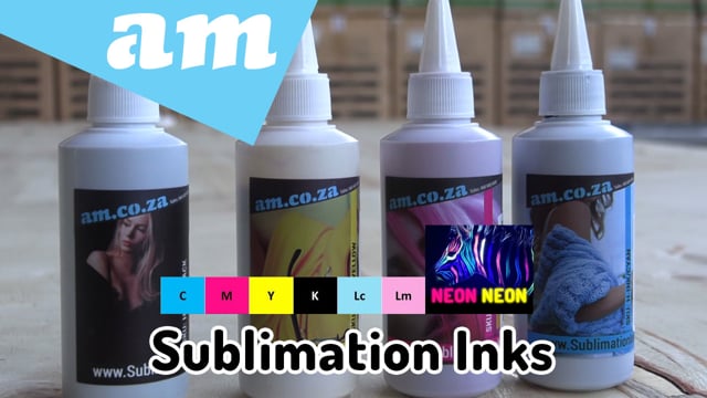 AM.CO.ZA Sublimation Inks: Neon Fluorescent, 6 Colour CMYK/LM/LC & Easy Refill Nozzle for 100ml Ink