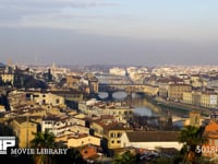 フィレンツェの街並みとアルノ川 ベッキオ橋、風景、4K