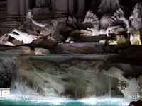 トレビの泉 ライトアップ、夜景、4K