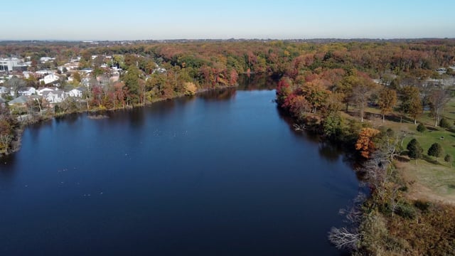 Aerial View of the Wolfes Pond Park area filmed 11/4/21