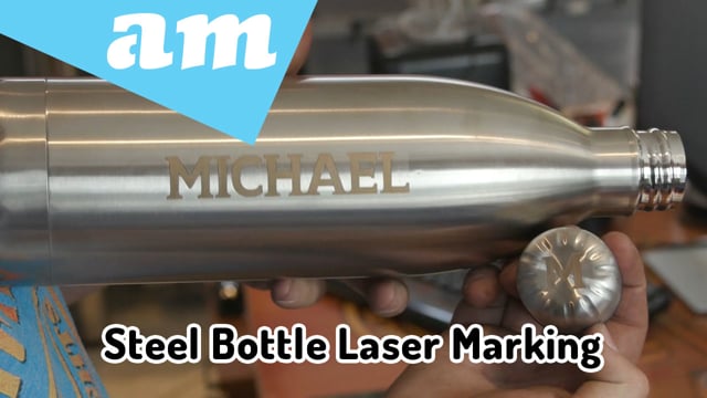 Fibre Laser Engrave Steel Water Bottles, Personalised Gifts by LabelMark Fibre Laser Marking Machine