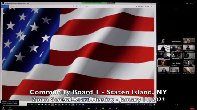 Community Board 1, Staten Island, NY - Zoom General Board Meeting -January 11, 2022