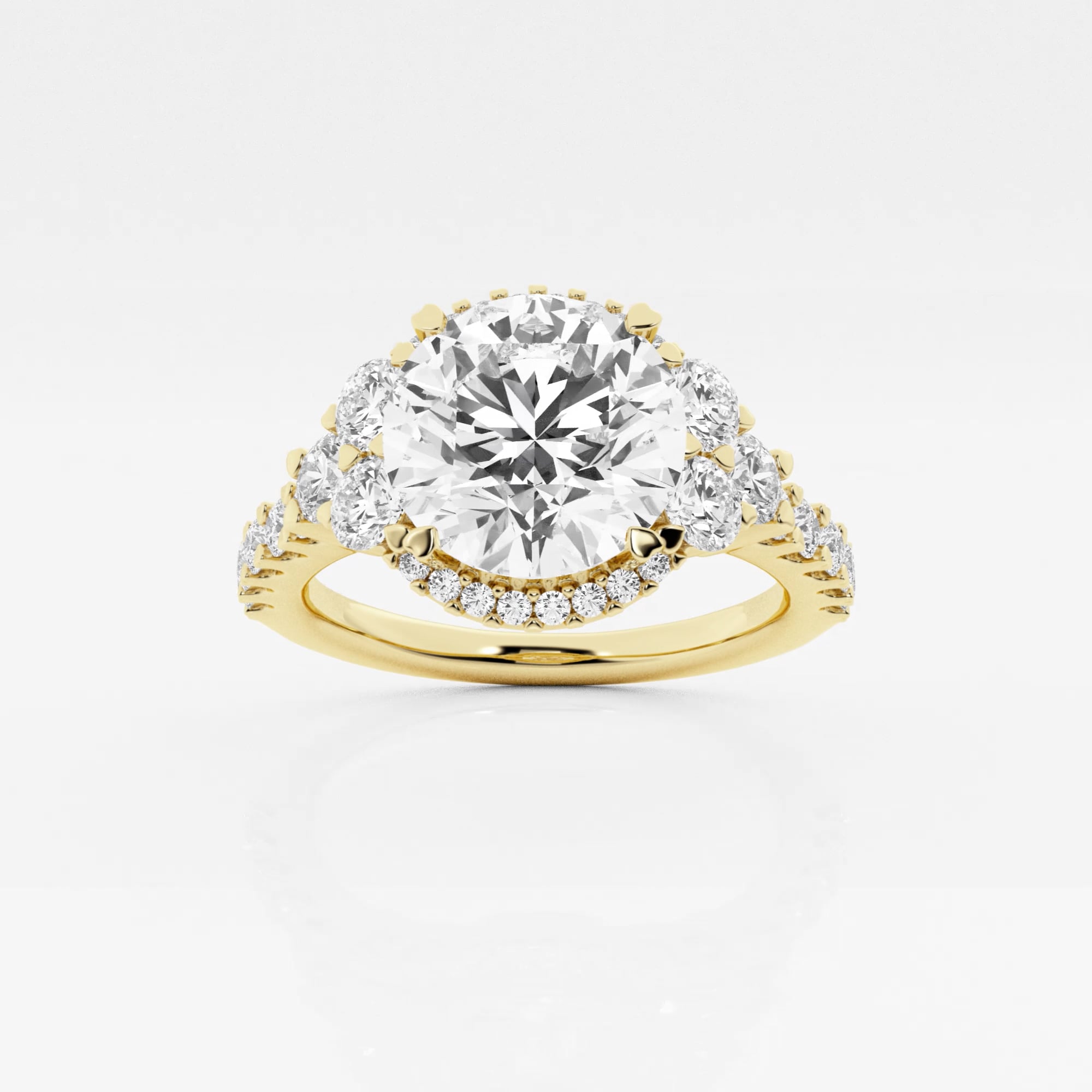 Badgley Mischka Near Colorless 4 Ctw Round Lab Grown Diamond Halo