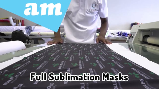 Full Sublimation Masks by TC Branding in Edenvale with FastCOLOUR Printer and Roller Heat Press