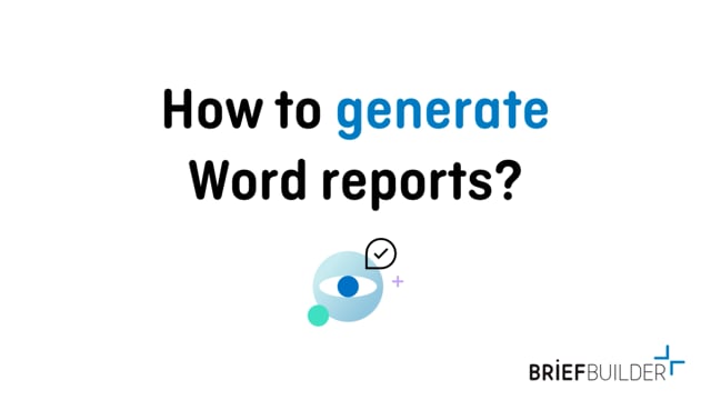 How to generate Word reports?