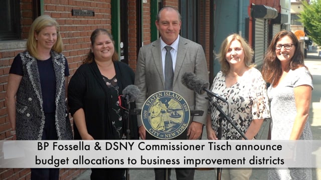 BP Fossella & DSNY Commissioner Tisch announce budget allocations to business improvement districts