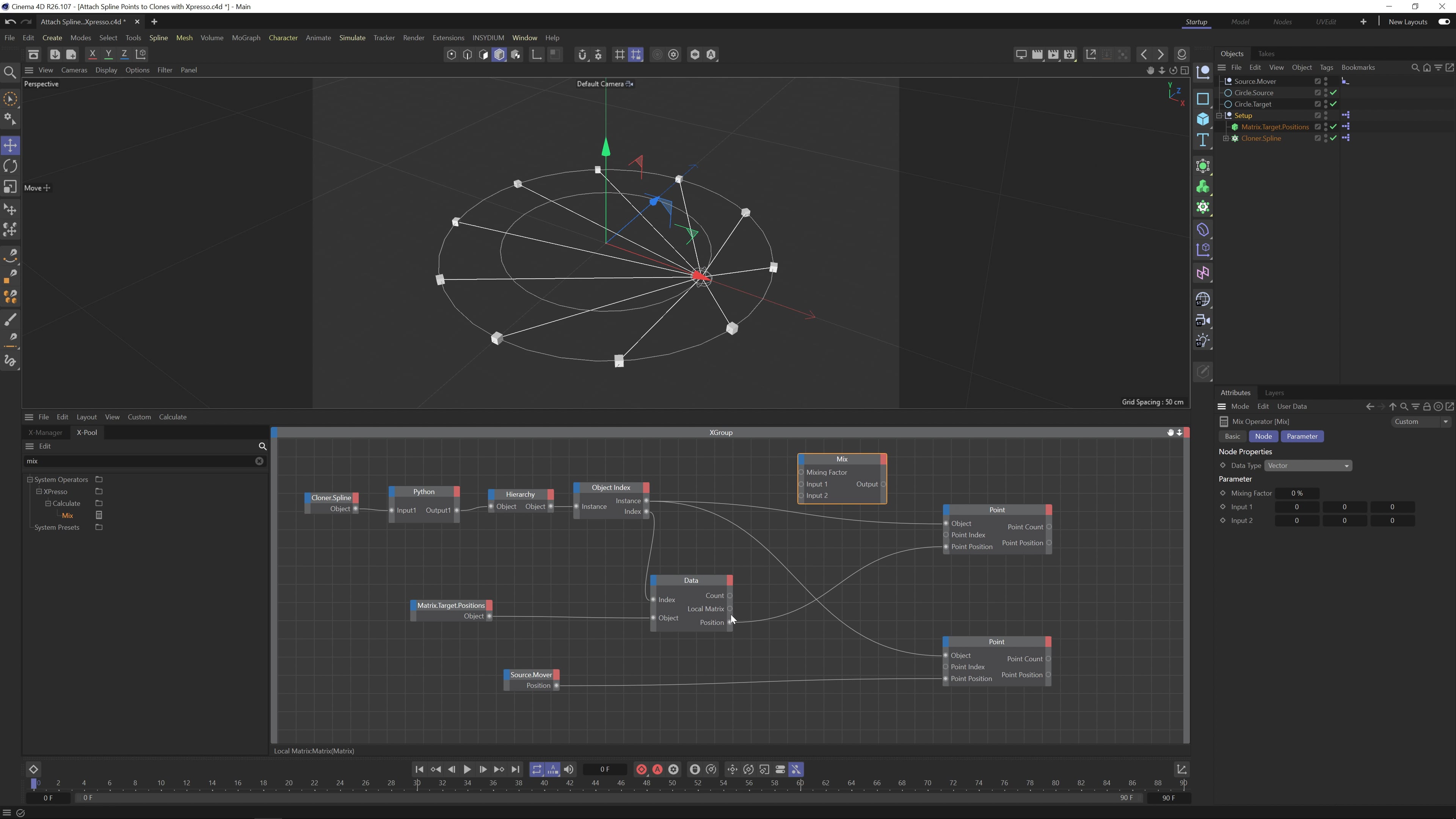 Mixing Spline Point Positions With Mograph And Xpresso In C D No