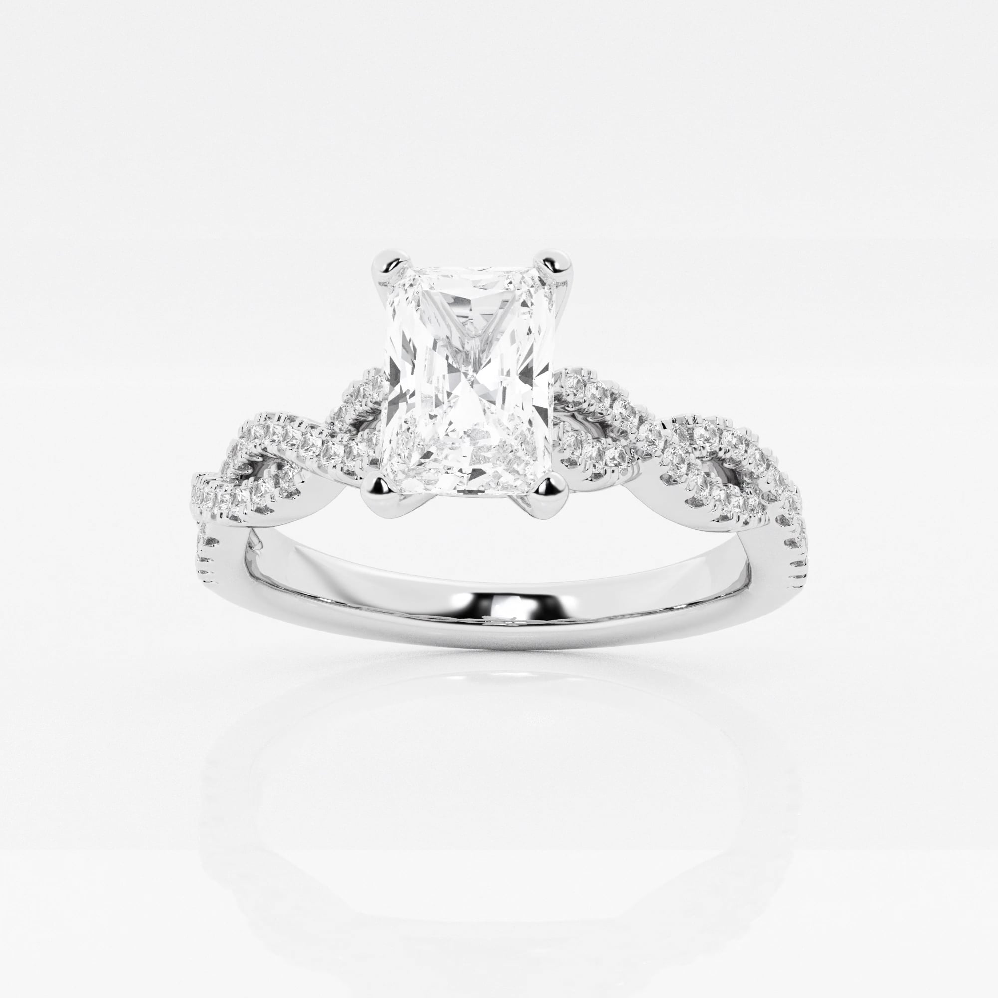 Ctw Radiant Lab Grown Diamond Double Twist Engagement Ring