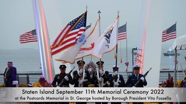 Staten Island September 11th Memorial Ceremony 2022 at Postcards Memorial hosted by Borough President Vito Fossella