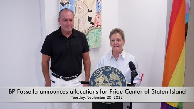 BP Fossella announces allocations for Pride Center of Staten Island - Sept. 20, 2022