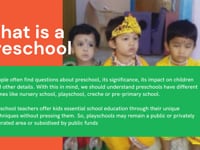 What is a preschool and is it important for children?