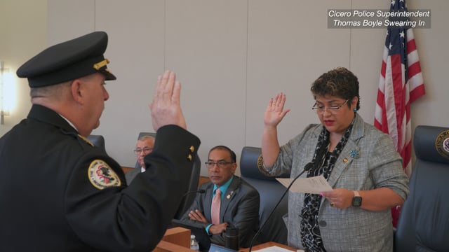 Cicero Police Superintendent Thomas Boyle Swearing In