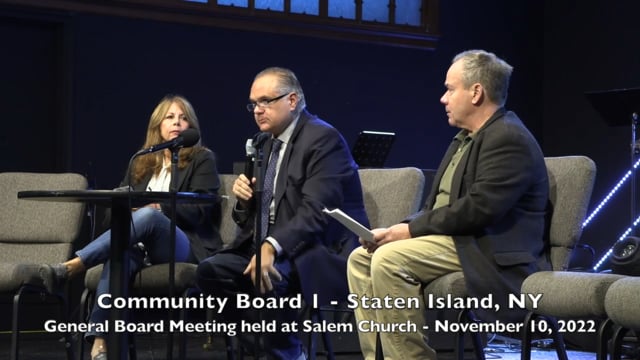 Community Board 1, Staten Island, NY - General Board Meeting, November 10, 2022