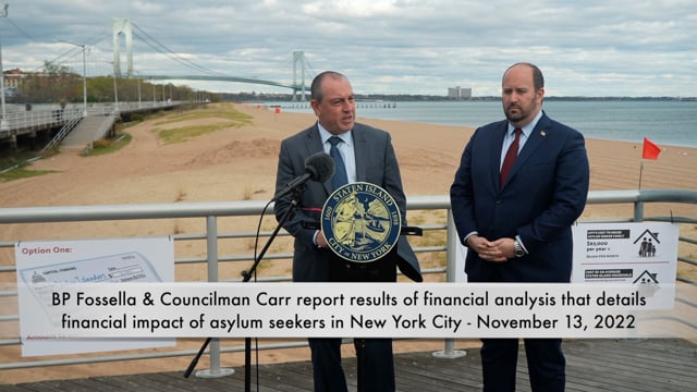 BP Fossella & Councilman Carr report financial impact of asylum seekers in New York City