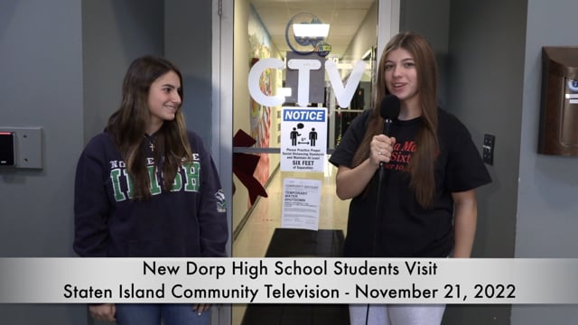 New Dorp High School Students Visit Staten Island Community Television - November 21, 2022