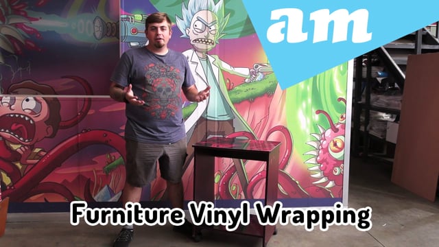 Furniture Vinyl Wrapping How-to Video from Design, Print on Large Format Printer to Wrapping