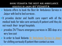 Book Vedanta The Best Air Ambulance Service in Jaipur