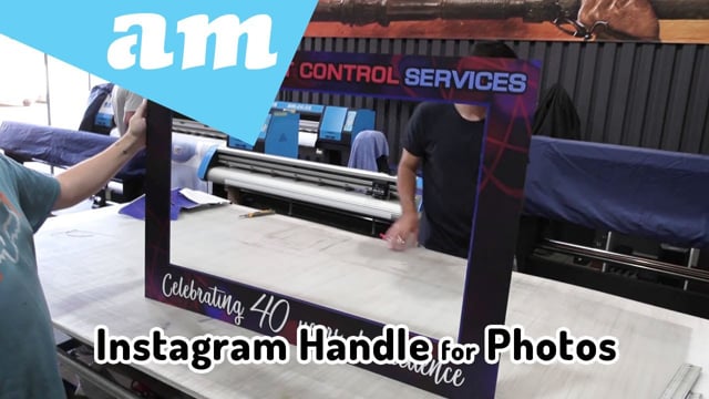 Make Instagram Handle for Photos by Large Format Printer and CO2 laser Cutting Machine