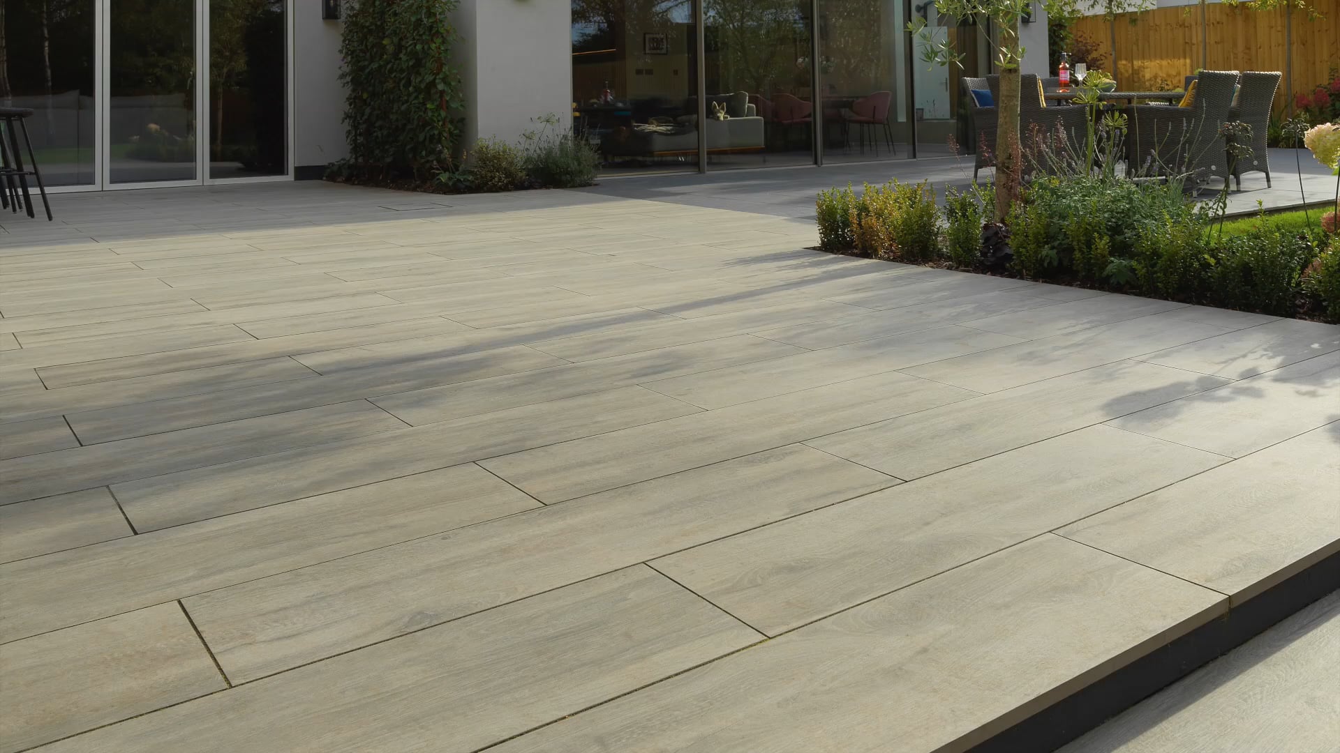 Pavestone Deckwood Ash Porcelain Paving By Pavestone Featuring