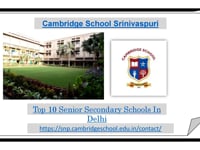 Top 10 Senior Secondary Schools In Delhi