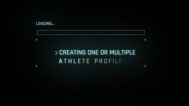 Step 2.1) Creating an ‘Athlete Profile’