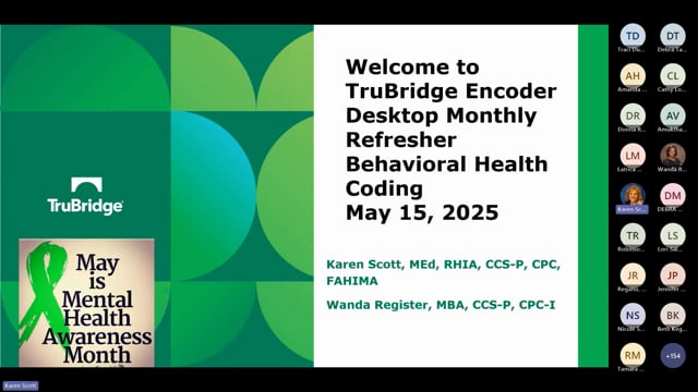 May 2025 Refresher: Coding for Behavioral Health