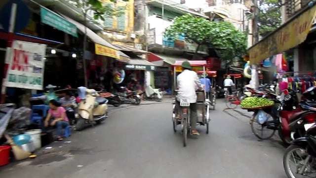 Cyclo Ride, Streets of Old Quarter Ha Noi, Vietnam