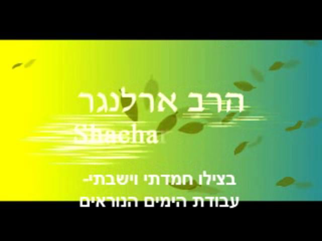 הימים הנוראים- בצילו חמדתי וישבתי- הרב ארלנגר פנחס