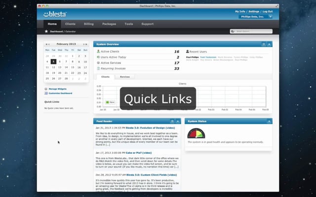 Blesta v3: Quick Links