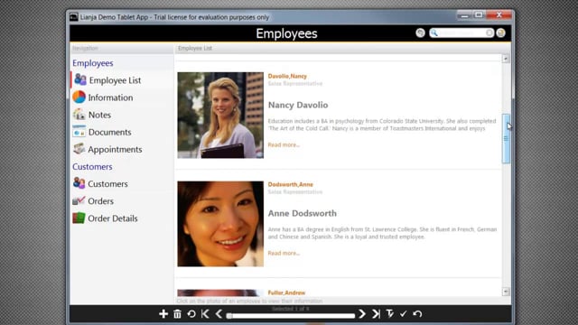 Example Tablet UI