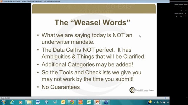 Data Call Webinar - Part I Historic   Demographic