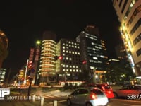 神戸市内　交差点　微速度撮影 神戸市の交差点の夜景