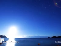 月の出　微速度撮影 2012/12/31　19：40〜21：55　徳島県海陽町宍喰海岸の月の出