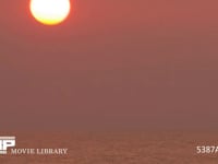 海に沈む夕日　微速度撮影 超望遠撮影