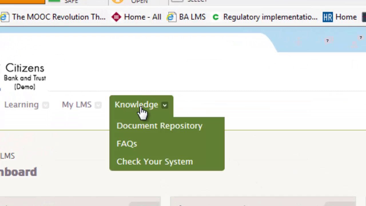 Edcomm Lms V Learner Area Knowledge Menu Docs And Faqs On Vimeo