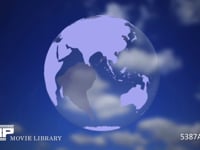 地球イメージ　CG 地球イメージCG+雲の微速度撮影