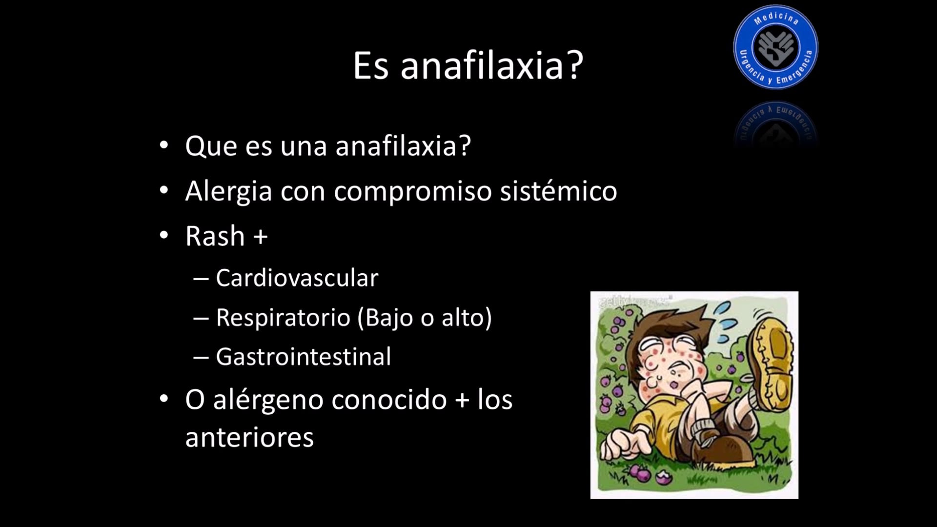 Anafilaxis diagnóstico tratamiento desde la urgencia on Vimeo