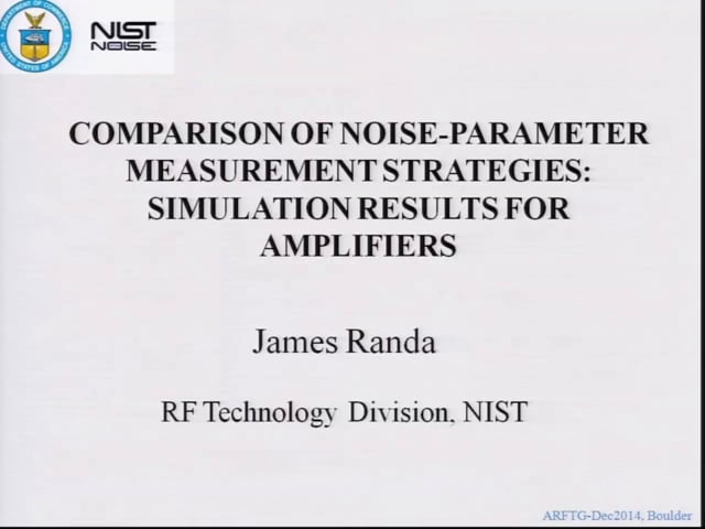 Comparison of Noise-Parameter Measurement Strategies: Simulation Results for Amplifiers [ARFTG84, Randa]