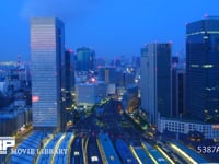 東京駅周辺　俯瞰　夜景から夜明けへ変化　微速度撮影 ホテルメトロポリタン丸の内30階より撮影　3：30〜5：25