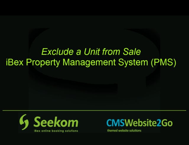 Exclude a unit from sale