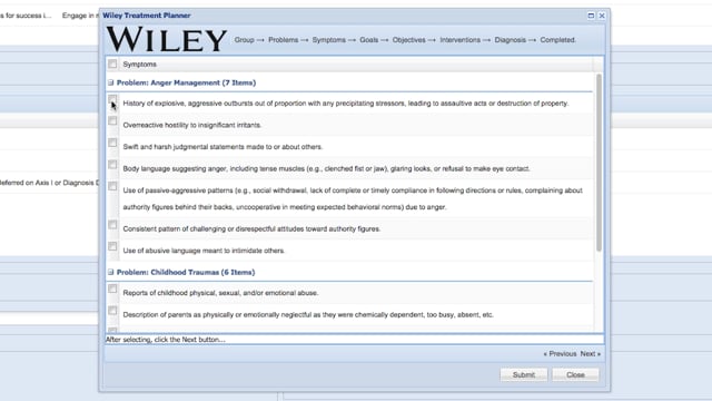 Wiley Practice Planner Content