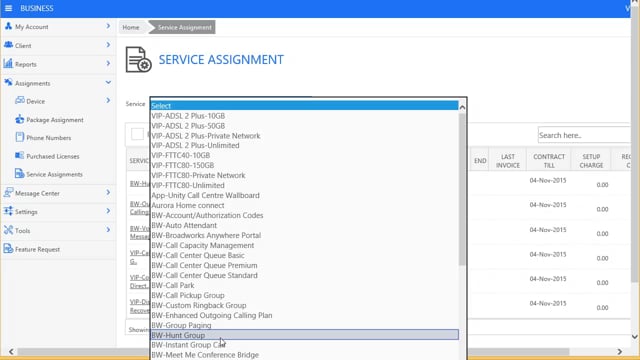 Adding a Business and a Site Service as a Business Customer