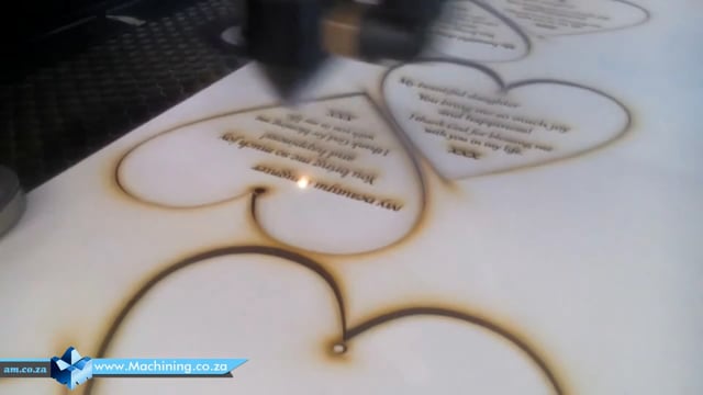 Machining Video: Engraving a Heart Shape on SupaWood With The TruCUT Dual-Head CO2 Laser Engraver