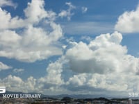 町並みと雲の変化の微速度撮影 積雲と流れる雲の微速度撮影　DCI 4K　フィックス撮影