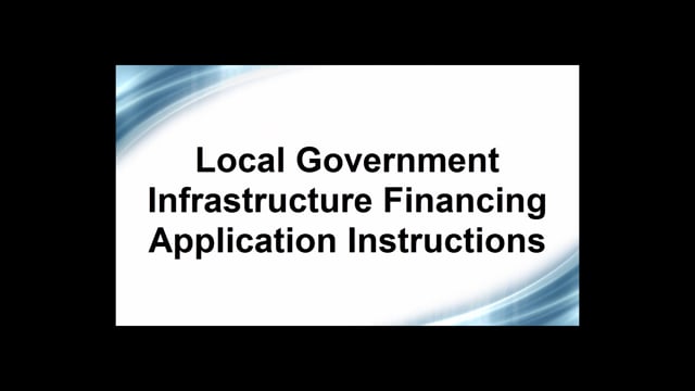 Local Government Infrastructure Financing Application Demonstration