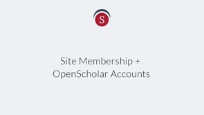 Site Membership + OpenScholar Accounts on Vimeo
