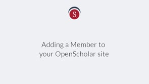 Adding a Member to your OpenScholar site on Vimeo